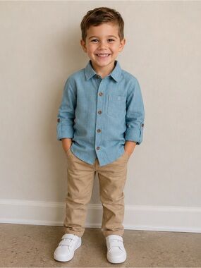 Me & Henry Kids Light Blue Button-Down Shirt